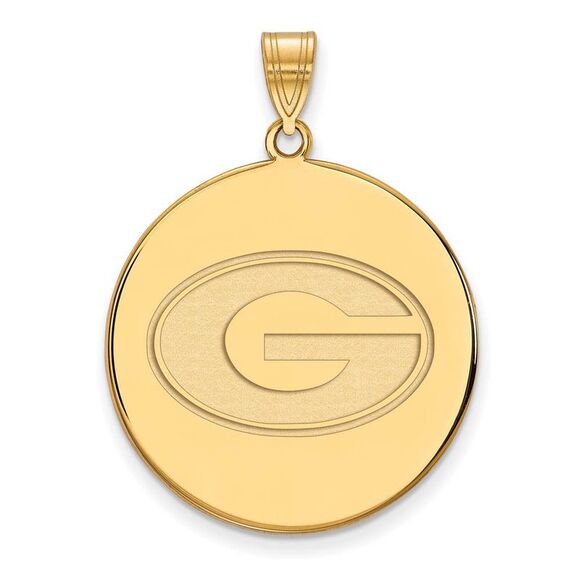 14k Yellow Gold U. of Georgia XL Disc 'G' Pendant